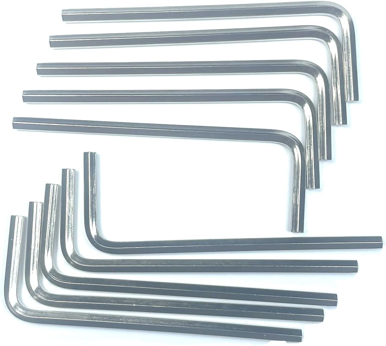 ZDingTech Juego de 10 llaves Allen de 332, juego de llaves hexagonales de 332 pulgadas, llave de puerta Allen en forma de L con brazo largo.