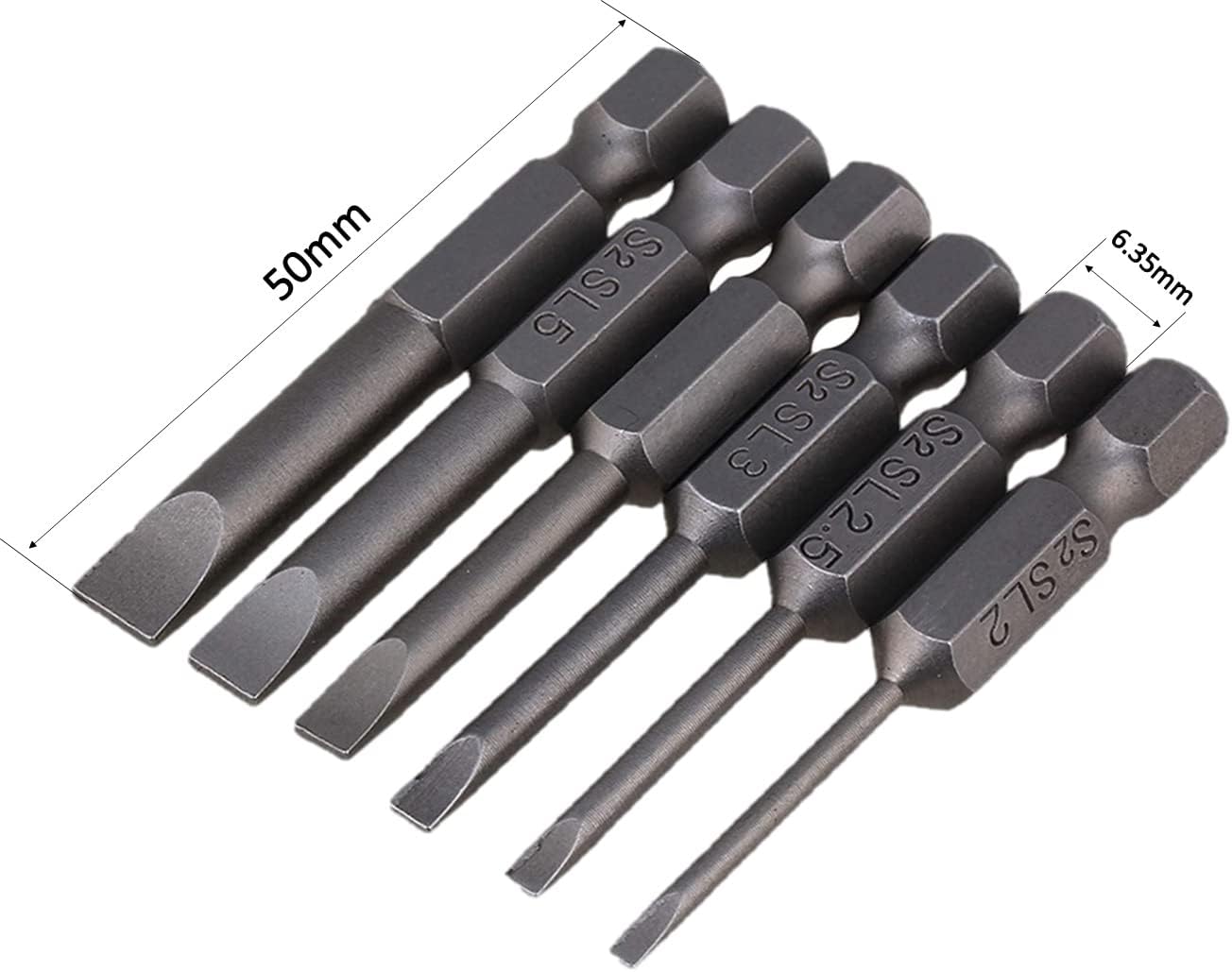 Juego de 18 puntas de destornillador Phillips ranuradas, vástago hexagonal de 14 de pulgada S2 de acero magnético de 2 pulgadas de largo con caja de