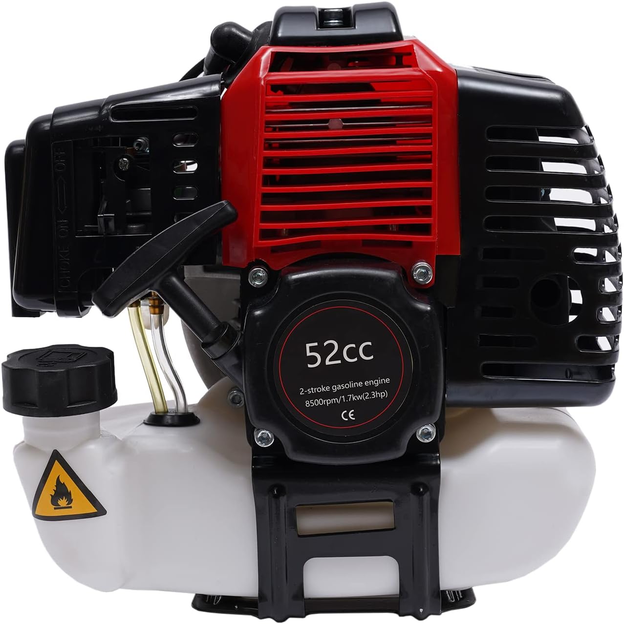 Cortadora de césped inalámbrica de 2 tiempos de 52 cc, cortadora de césped inalámbrica 1.7 kw 6500-8500 rmin, 2 ciclos de servicio extremo