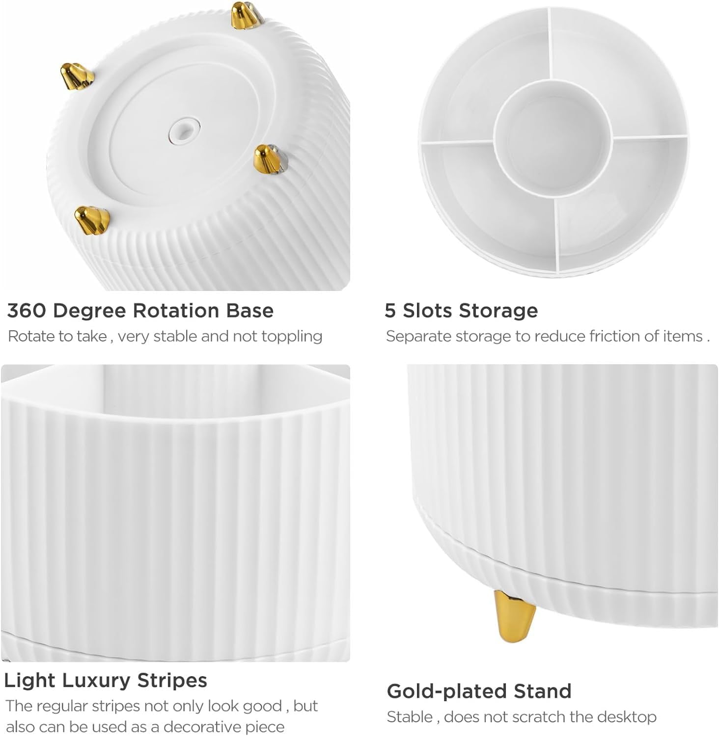 HBlife 2 soportes para lápices para escritorio, 5 ranuras organizadores y accesorios giratorios de 360 grados, suministros de papelería de