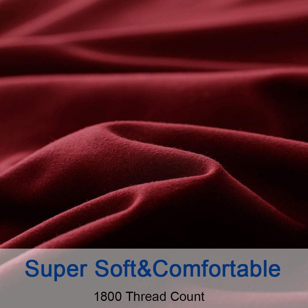 SONORO KATE – Juego de sábanas de microfibra súper suave de 1800 hilos, lujosas sábanas egipcias de 18 de profundidad, para colchón alto,
