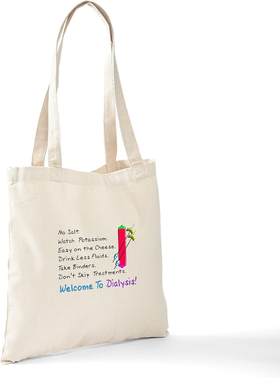 CafePress Dialysisisabigpain Tote Bag Natural Canvas Tote Bag, Cloth Shopping Bag