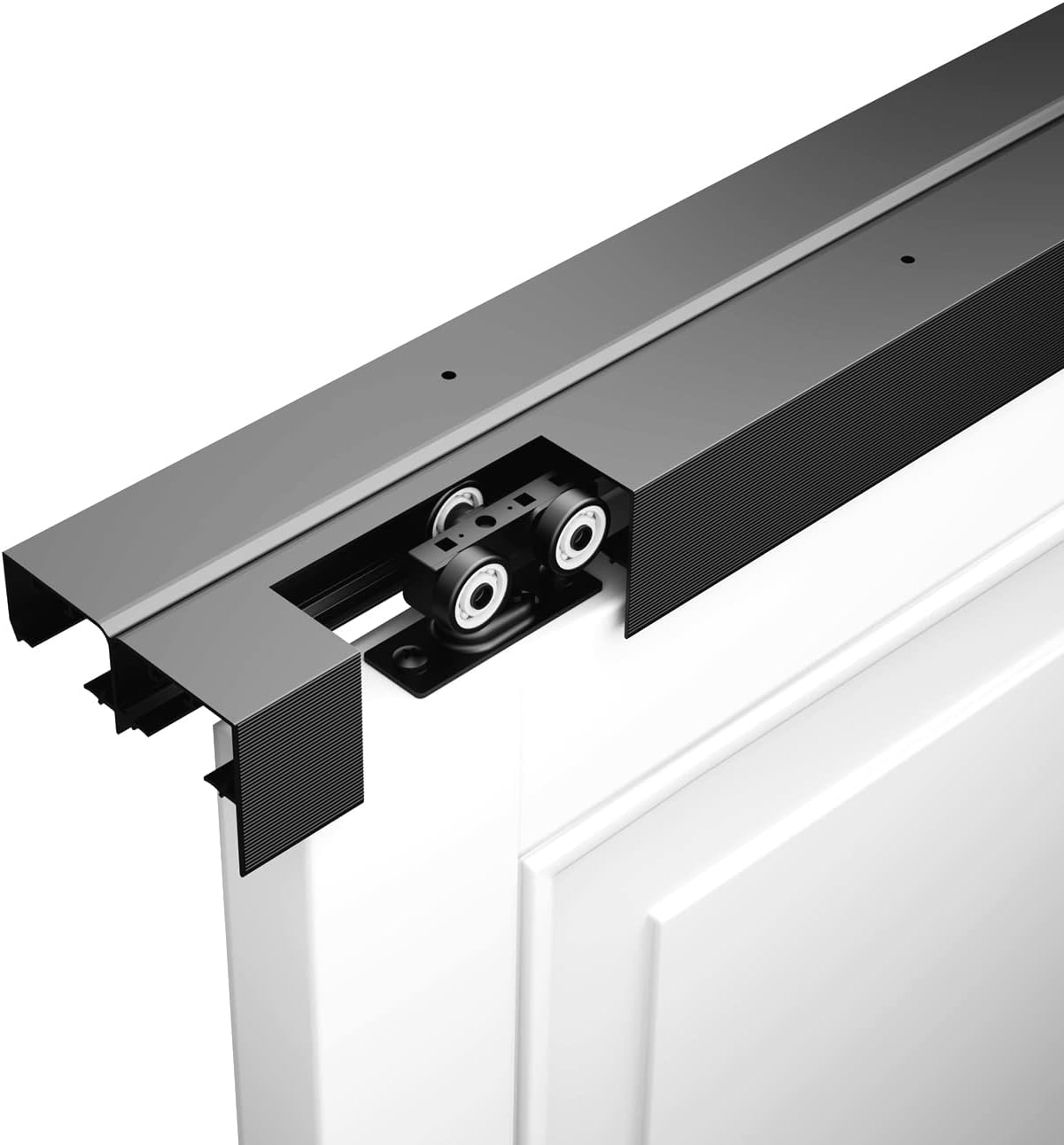 SMARTSMITH Kit de herrajes para puerta de derivación de 6 pies, con 2 dedos pul, para armario, sala de almacenamiento, juego de herrajes para puerta