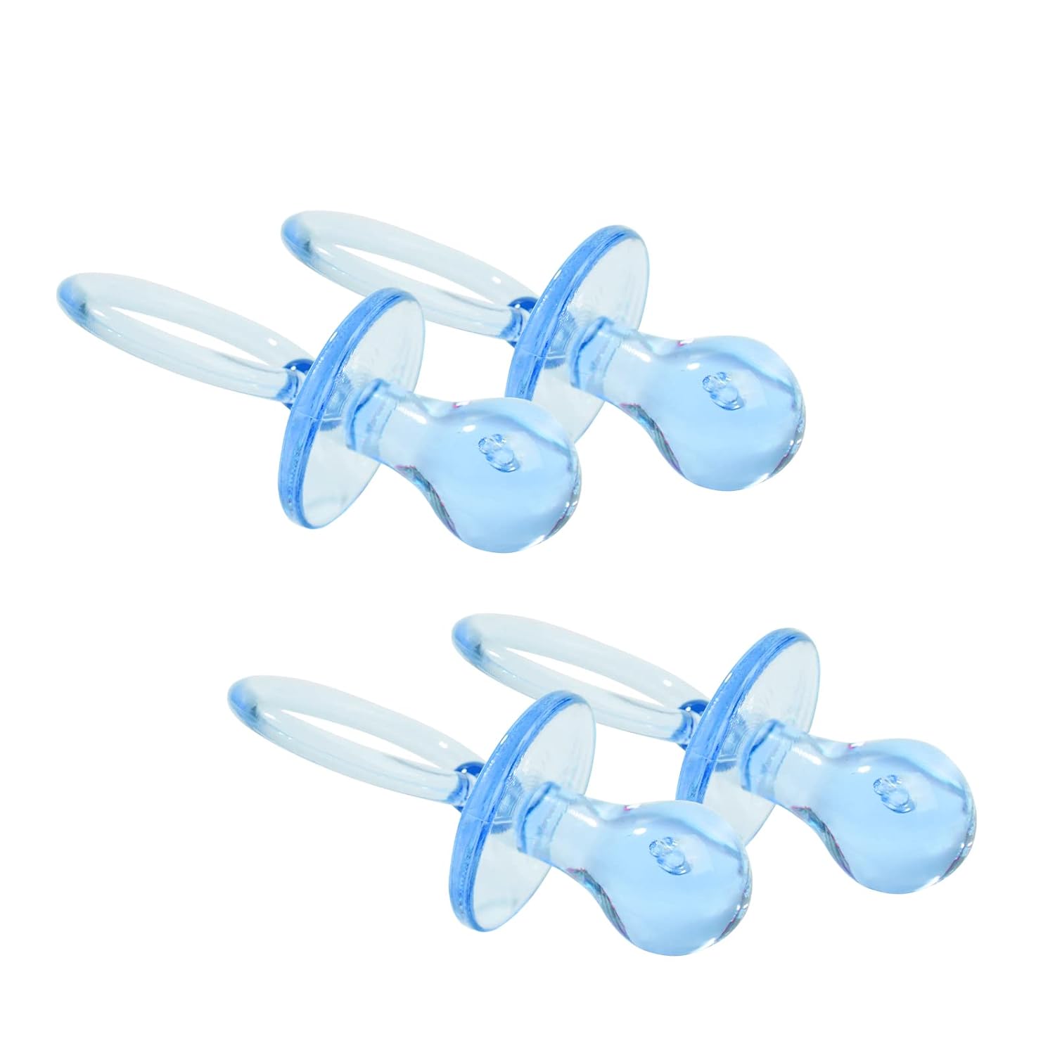 100 chupetes de plástico para baby shower, de 2.75 pulgadas, para baby shower, decoración de fiesta de género, regalo de fiesta de cumpleaños (azul)