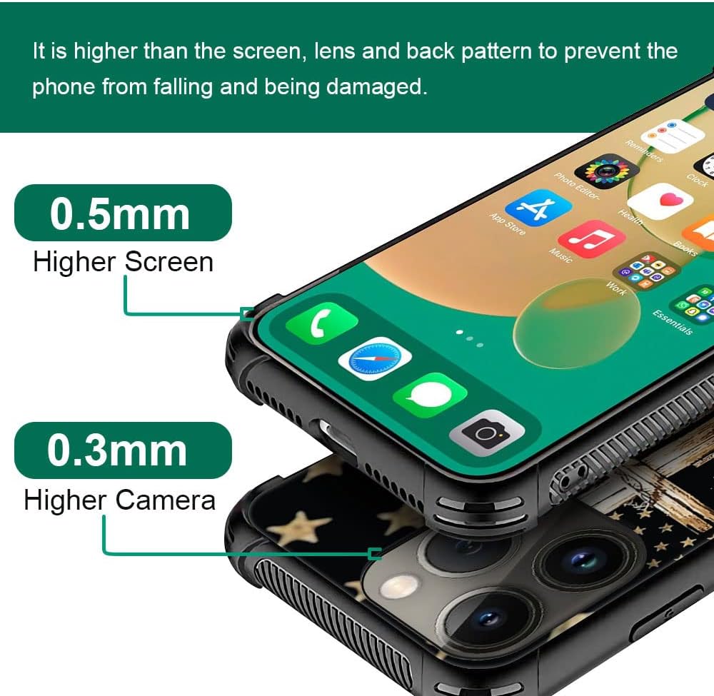DAIZAG Funda compatible con iPhone 14 Pro, protección completa, a prueba de golpes, antiarañazos, funda de TPU para hombre y mujer, bandera