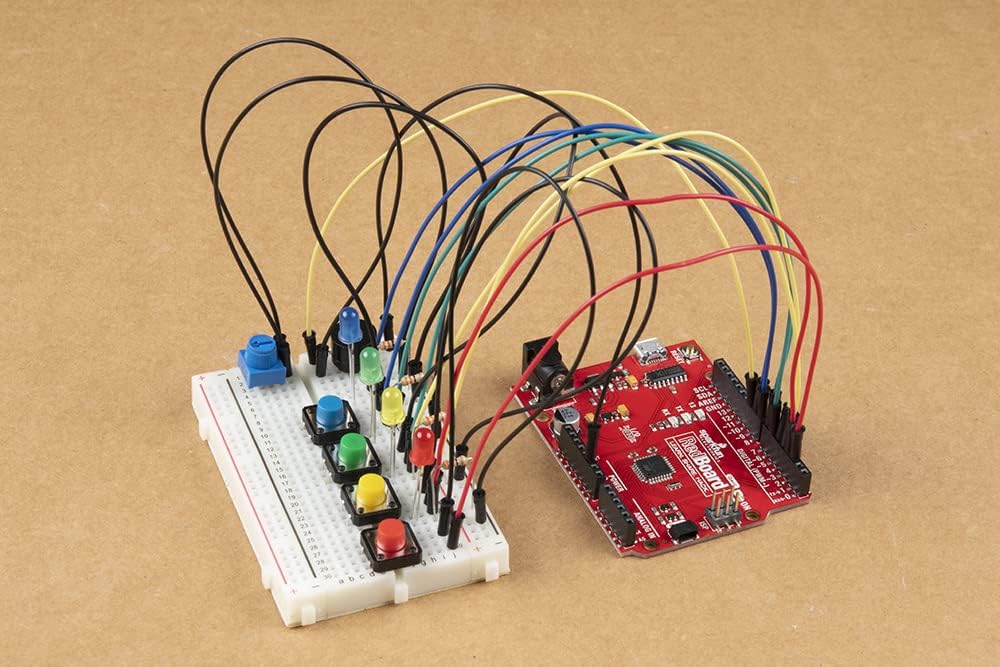 SparkFun Kit Tinker – Kit STEM y STEAM – Aprende compatible con la programación Arduino – 11 circuitos – Blink LED Create Simon Says Game Control un