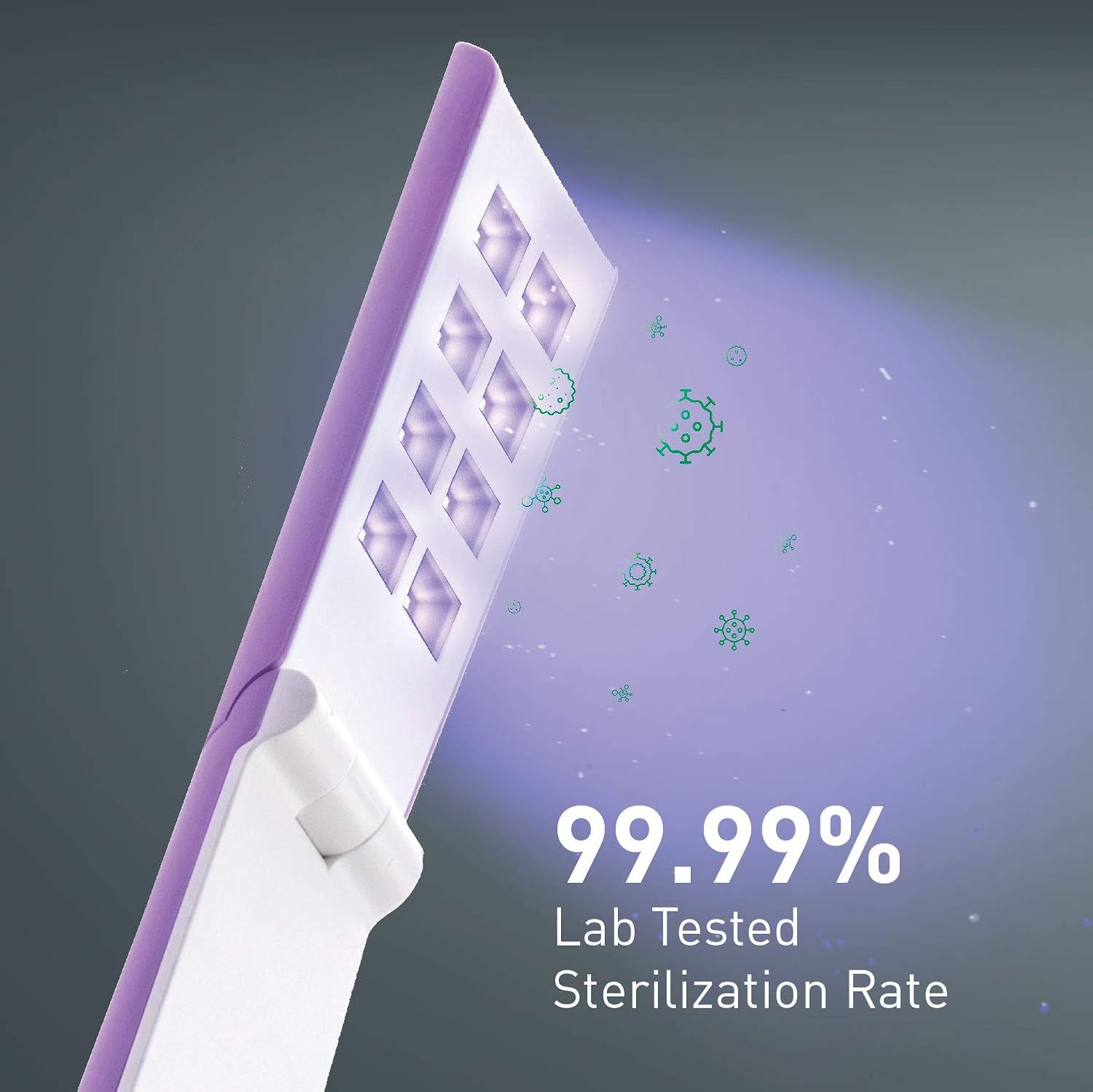 Compass Home Design Accents – Lámpara desinfectante de luz UV, portátil, esterilización LED UVC, luz desinfectante germicida con bloqueo para niños,