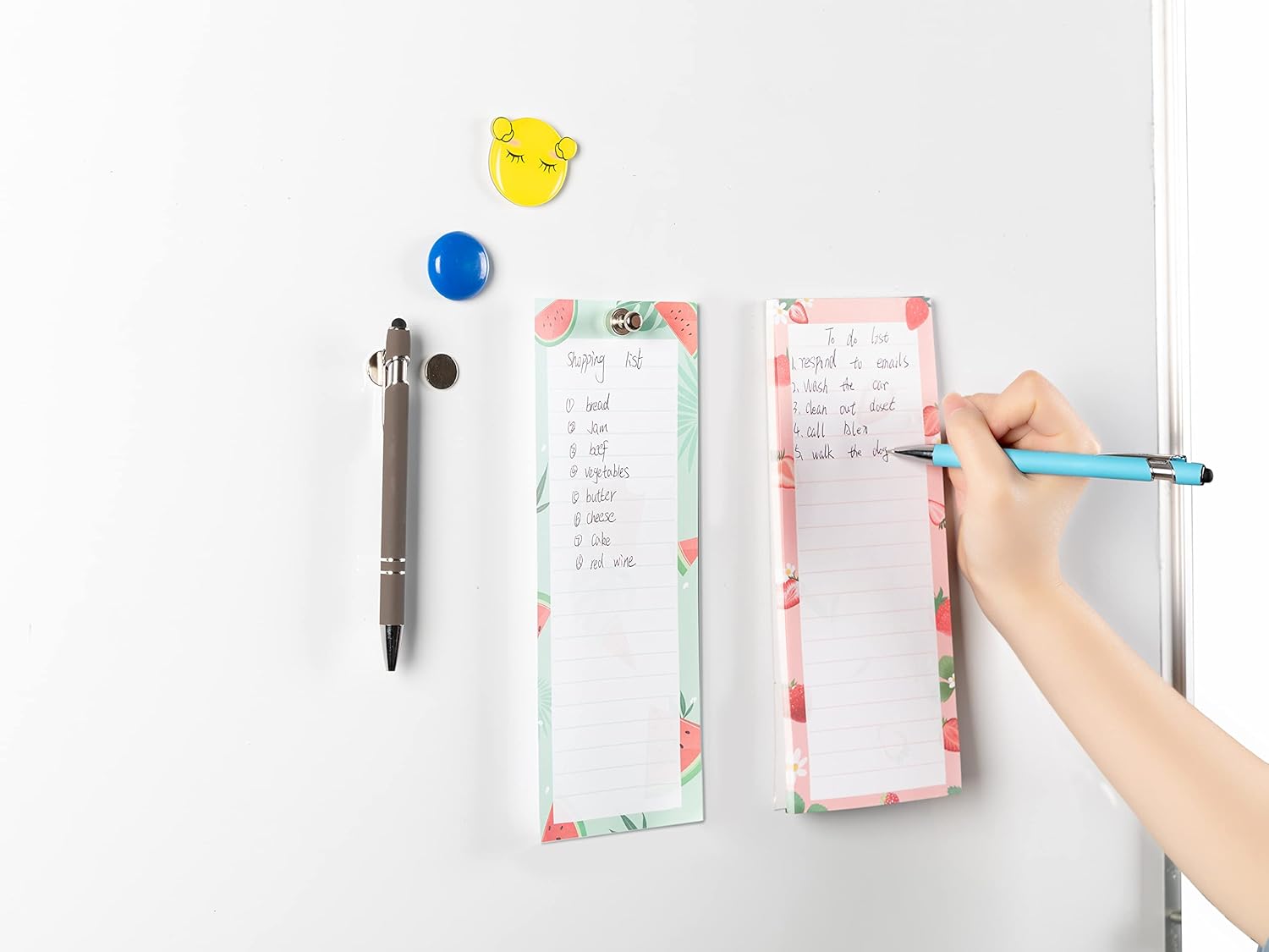 amassan Cuaderno de bolsillo de metal y bloc de notas magnético, bloc de notas para lista de comestibles, lista de tareas, listas de compras,