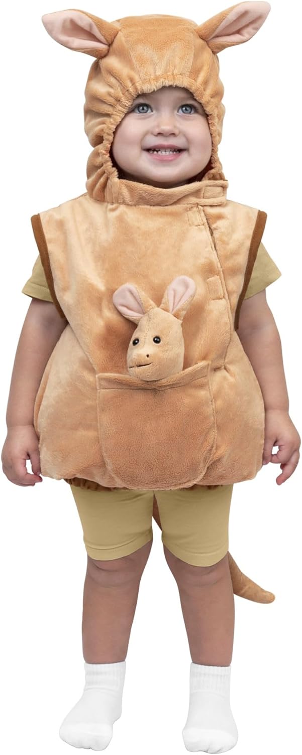 Dress Up America Disfraz de canguro para bebés – Mameluco de canguro animal para bebés