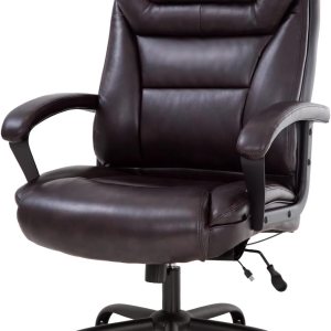 Silla de oficina grande y alta, silla ergonómica de computadora de 500 libras, respaldo alto, silla de escritorio de piel sintética, asiento ancho Silla de oficina grande y alta, silla ergonómica de computadora de 500 libras, respaldo alto, silla de escritorio de piel sintética, asiento ancho