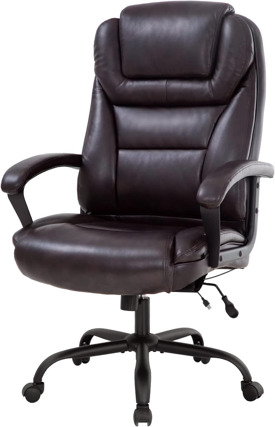 Silla de oficina grande y alta, silla ergonómica de computadora de 500 libras, respaldo alto, silla de escritorio de piel sintética, asiento ancho