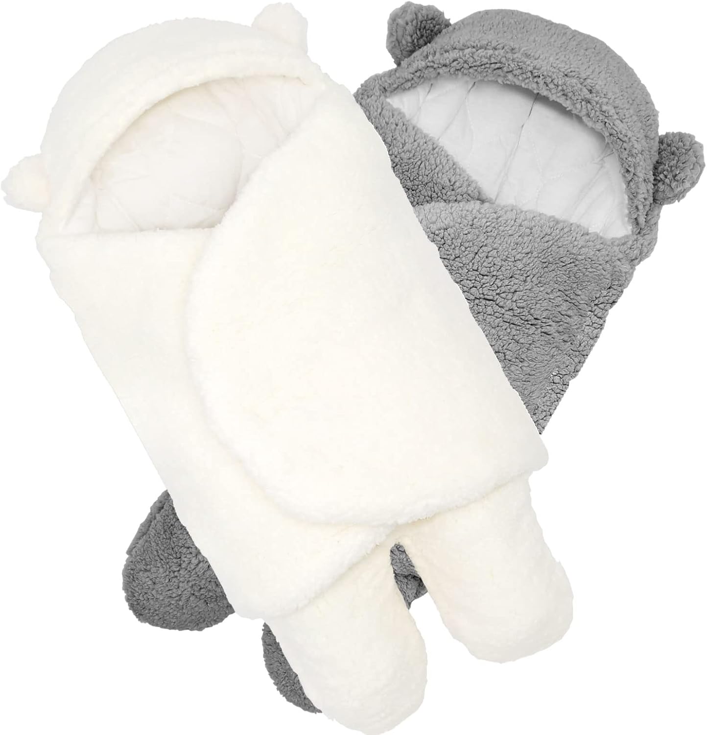 babyhollnemo Manta para envolver al bebé de felpa de algodón para recién nacido (gris, 3M)