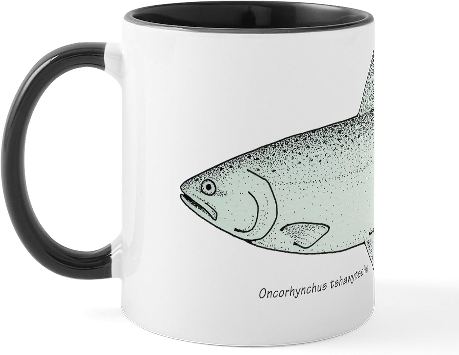CafePress Chinook – Taza de café de cerámica (11.0 fl oz) con salmón