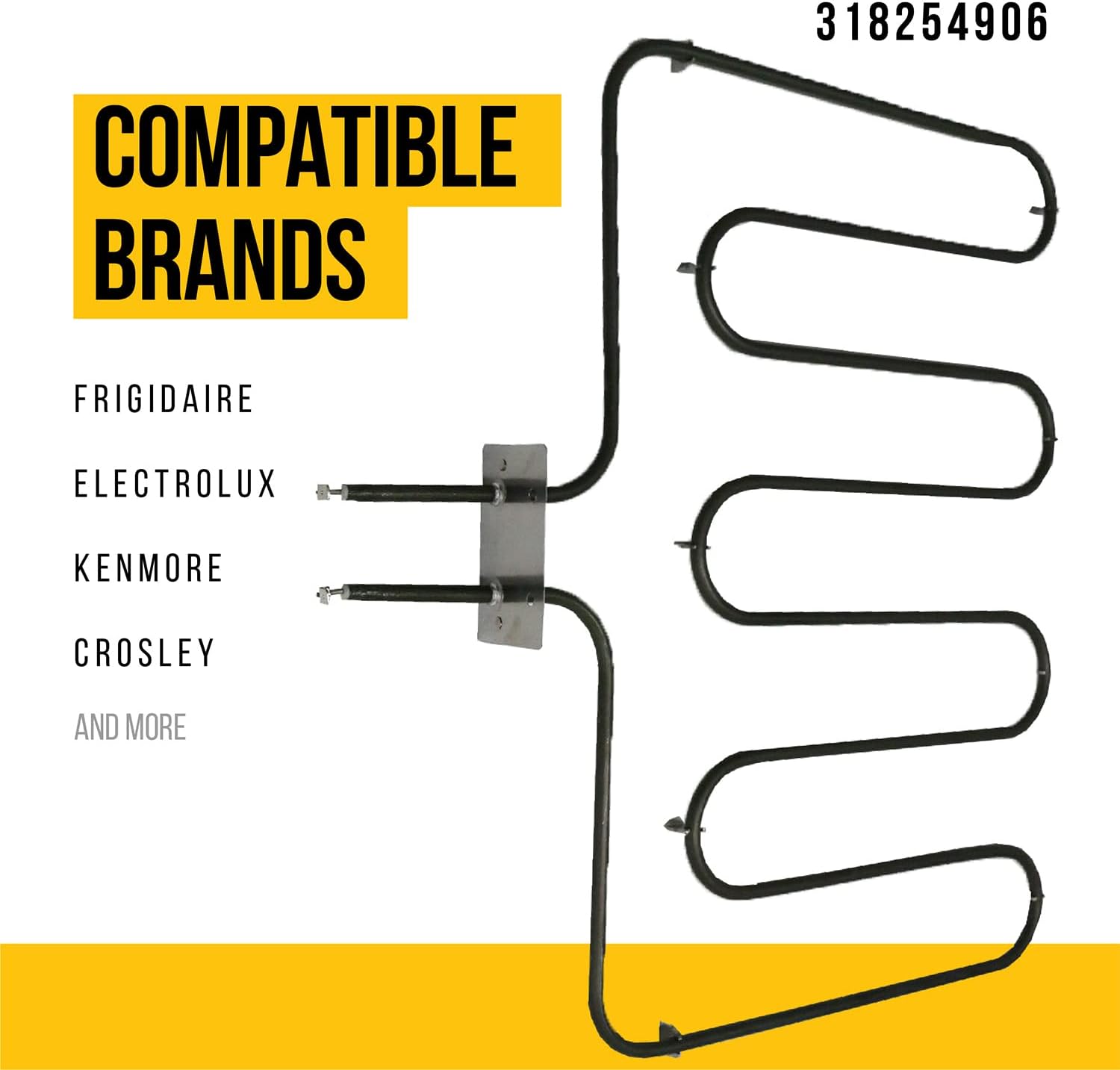 318254906 Reemplazo del elemento calefactor del horno  Compatible con rangos eléctricos Electrolux Kenmore Frigidaire  Reemplaza AP4298966 1259831