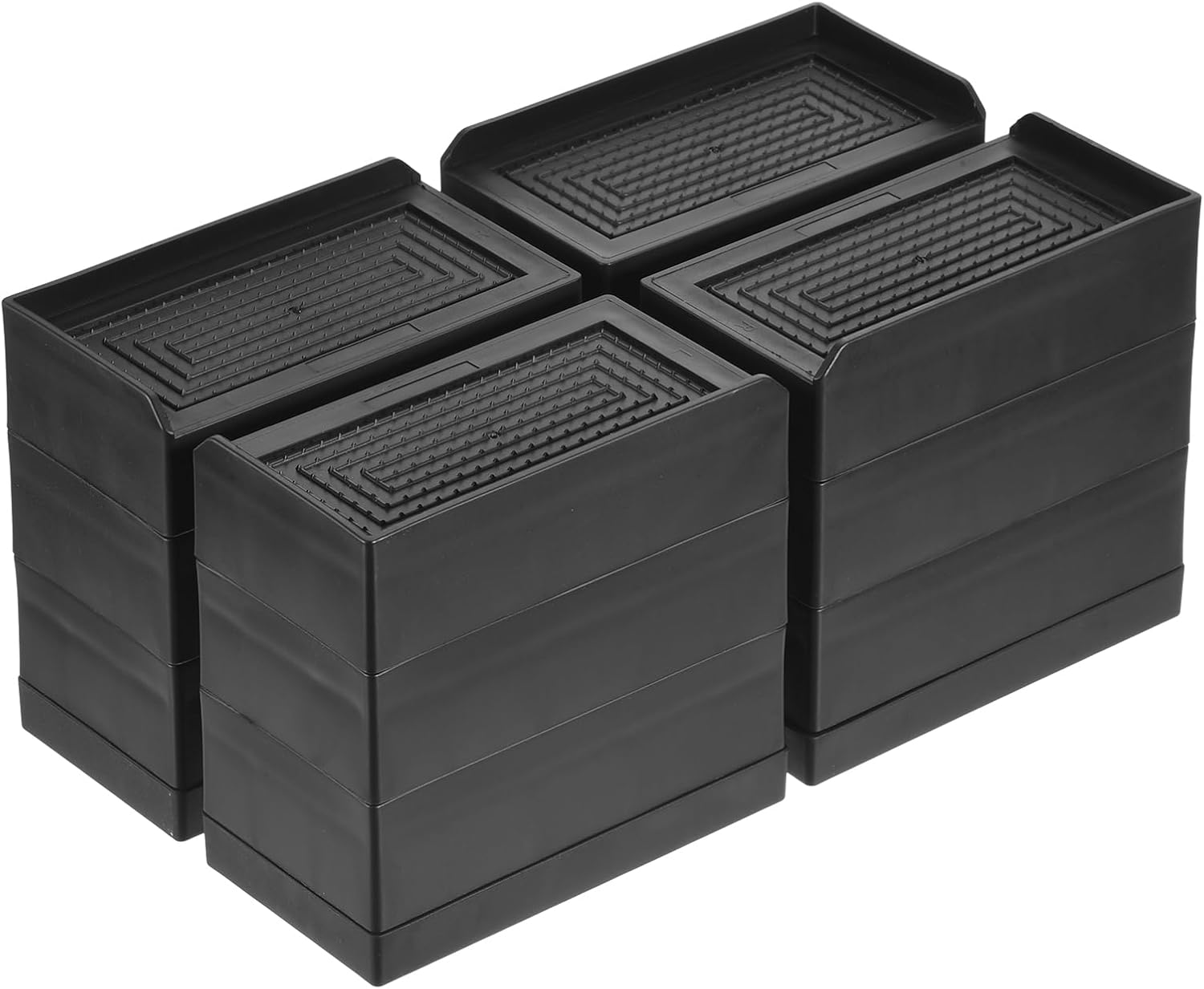 uxcell Elevadores de muebles de 4.3 pulgadas, 4 elevadores de cama rectangulares ajustables para extensor para cama, escritorio, sofá, mesa, soporte