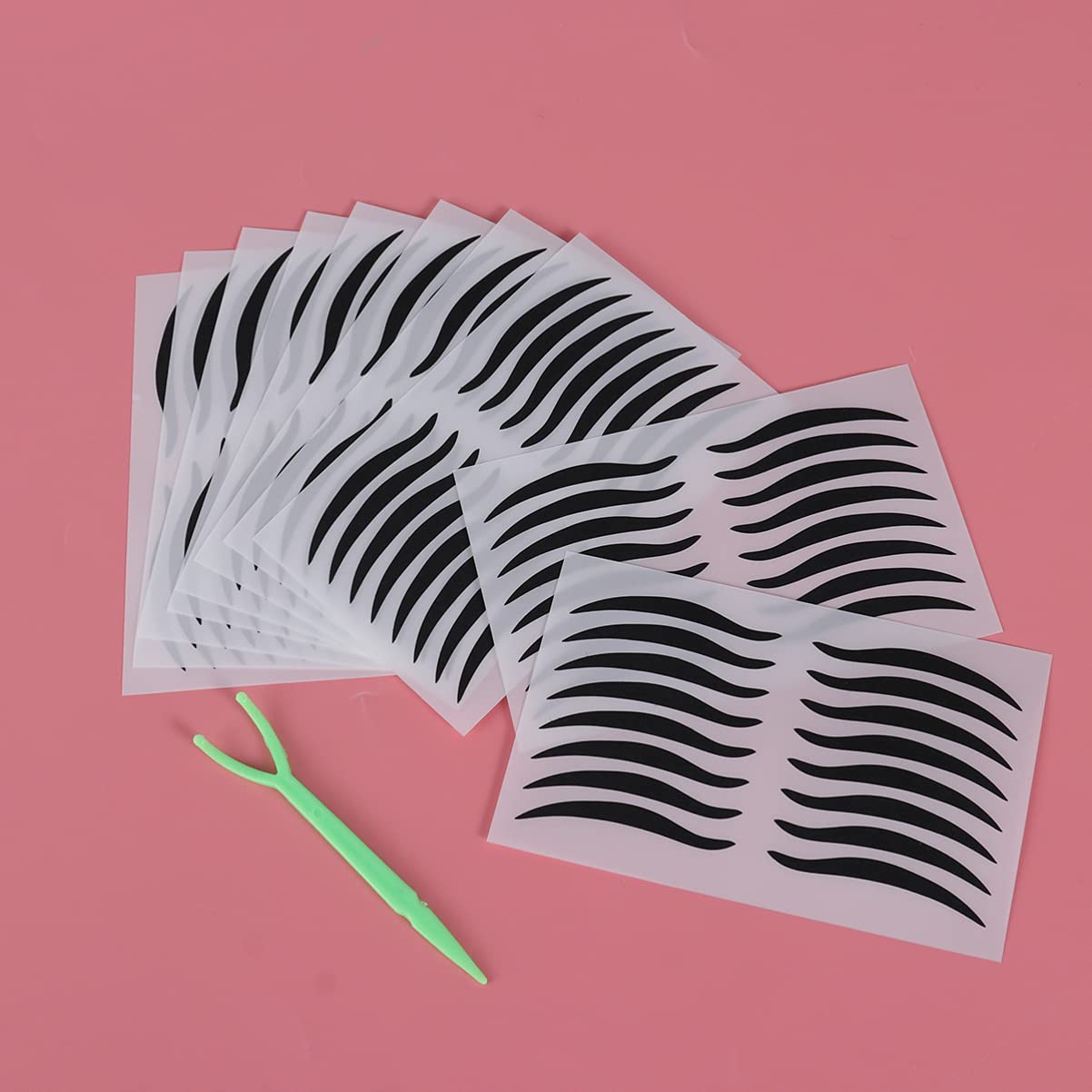 Healifty Pegatinas negras para delineador de ojos, 80 pares, reutilizables, impermeables, ahumadas