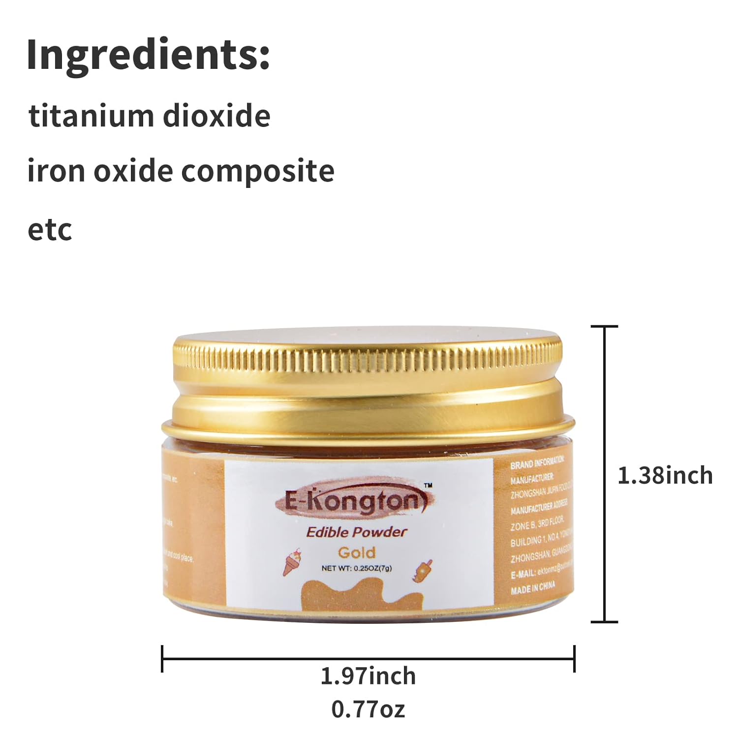 E-Kongton Polvo de brillo comestible verde 0.25 oz de purpurina comestible para bebidas, fondant, decoración de pasteles, galletas, chocolates y