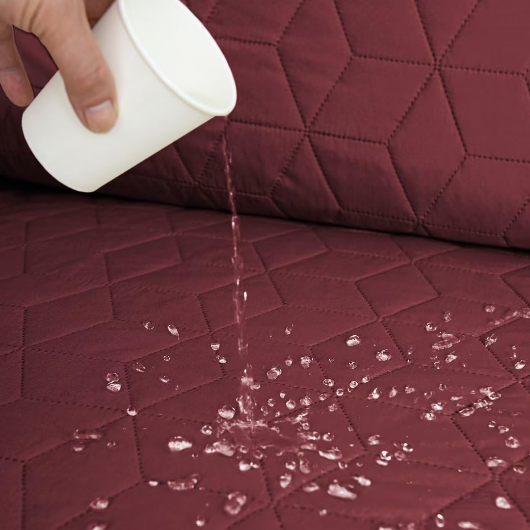 Victree Funda reclinable antideslizante para silla reclinable, 100 % impermeable, funda de sofá reclinable, protector de muebles con bolsillo y