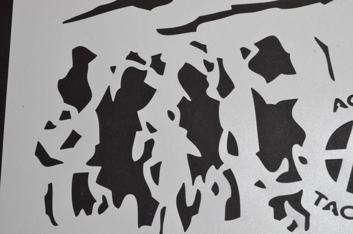 Acid Tactical Paquete de 2 plantillas de pintura en aerosol para aerógrafo de camuflaje de diseño único de 9 x 14 pulgadas, pistola Duracoat Cerakote