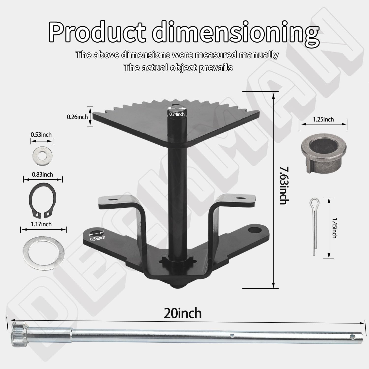 AM122732 Engranaje del sector de dirección y AM131615 Kit de eje de dirección para John-Deere 133 155 160 166 170 180 190 LTR, reconstrucción de