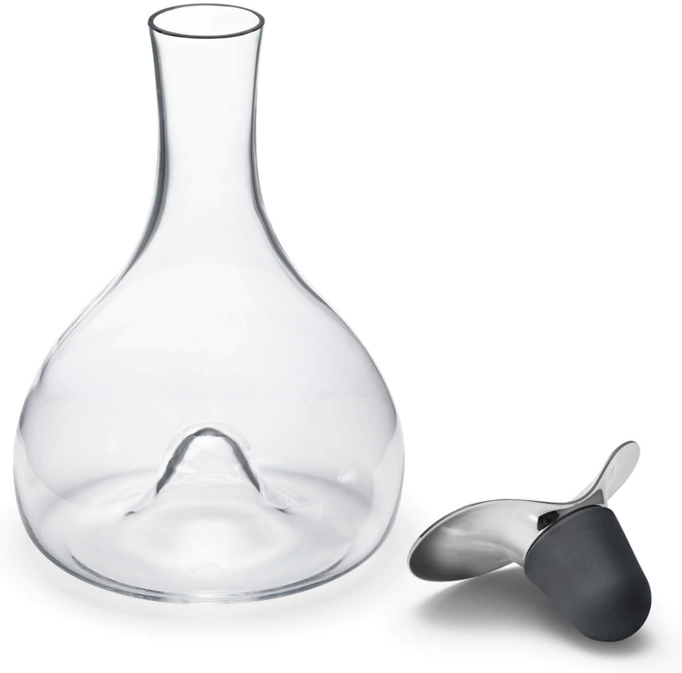Georg Jensen Jarra de vino, vidrio y acero inoxidable