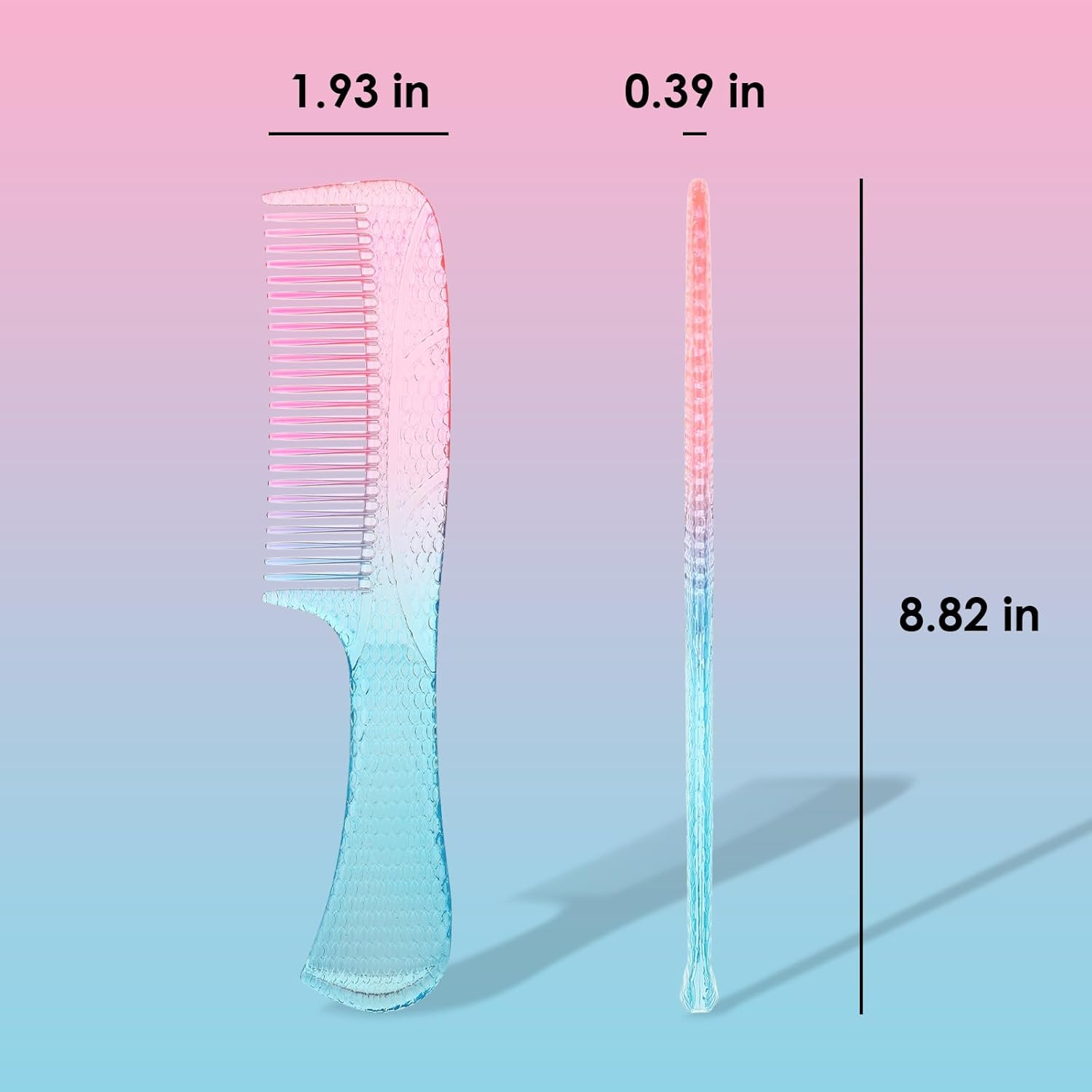 CANDYBRUSH Peine de dientes anchos para mujer, peine de cabello húmedo, colorido rizado, pelo lacio, para hombres y niñas, peinetas desenredantes,