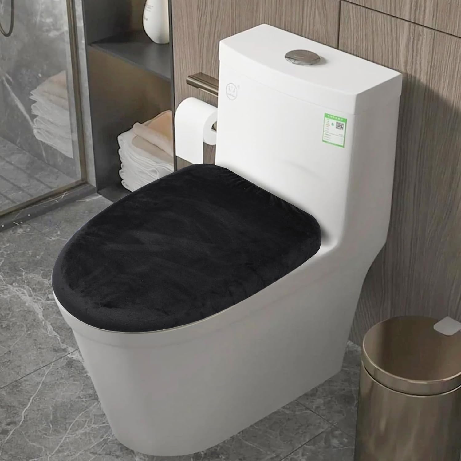 2 fundas para tapa de inodoro, funda de terciopelo elástico para asiento de inodoro para baño, funda de inodoro ultrasuave de terciopelo de lujo,