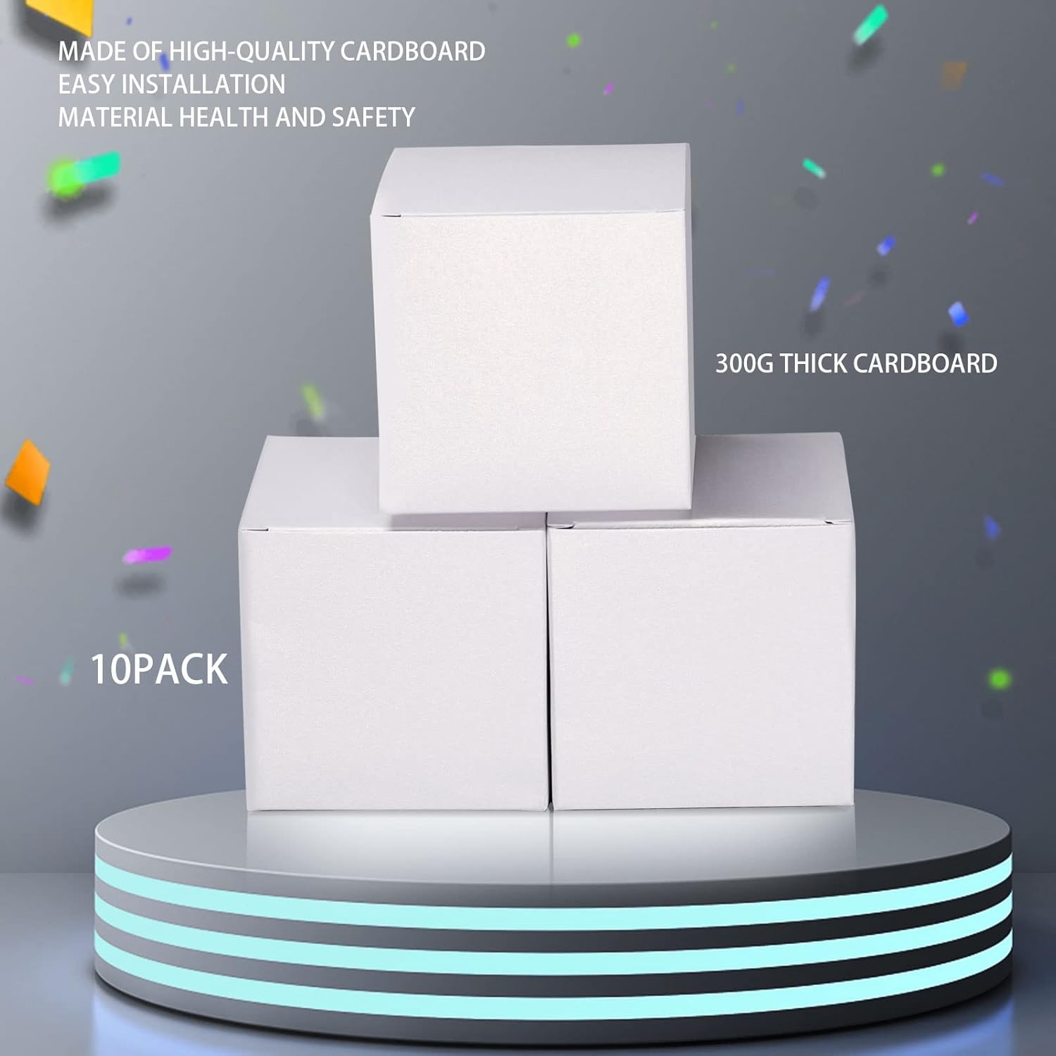 NEWSNOW Caja de regalo de caramelos, caja de fiesta, paquete de 50 unidades de 3 x 3 x 3 pulgadas, cajas de regalo de papel, cajas de regalo,