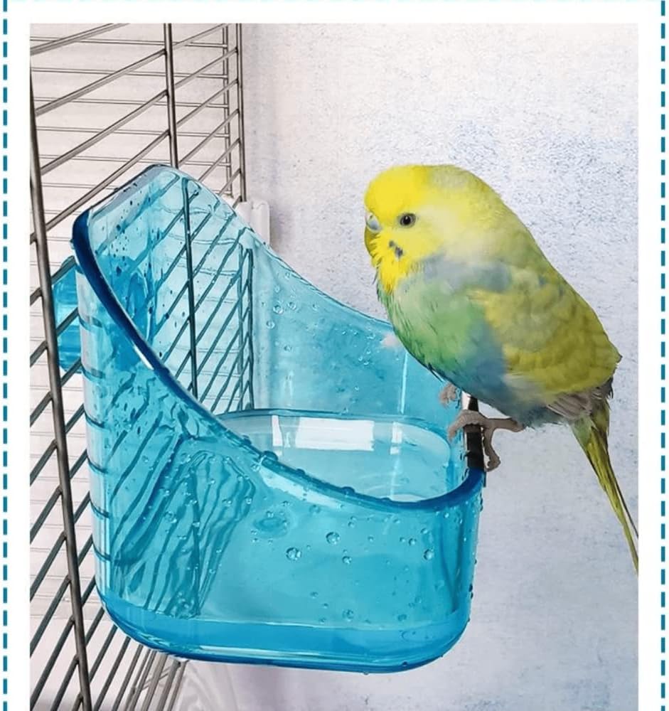Bañera para pájaros, caja de baño de cristal para pájaros, jaula para pájaros, jaula, accesorio para bañera para pájaros pequeños, periquitos,