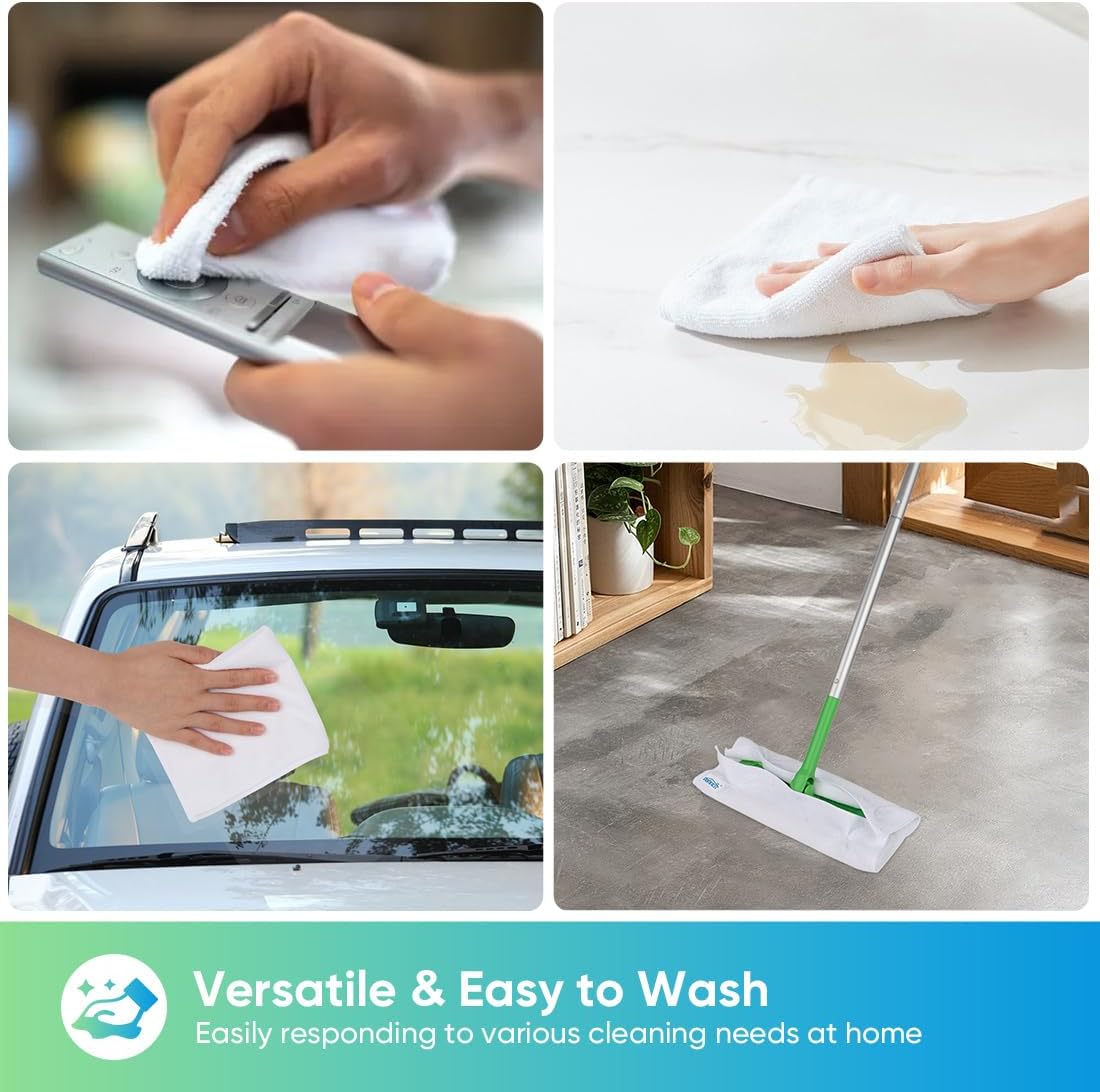 HOMEXCEL Paños de limpieza de microfibra, paquete de 24 toallas de limpieza para cocina, sin pelusas, sin arañazos, altamente absorbentes y