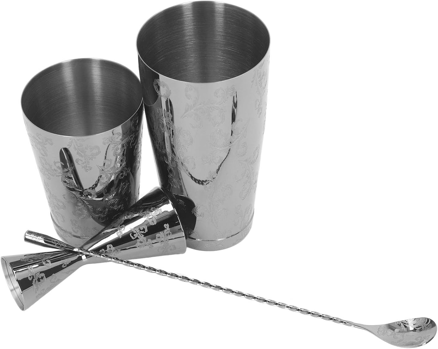 Kit de barman de acero inoxidable Boston Cocktail Shaker Set multifuncional para mezclar bebidas, hogar, bar, fiesta (juego 2)