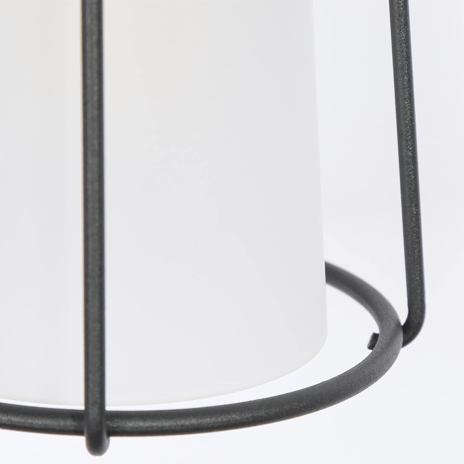 GEPOW Lámpara de pared exterior estilo granja, apliques de pared exterior negra con vidrio esmerilado, luces de porche antioxidantes para puerta