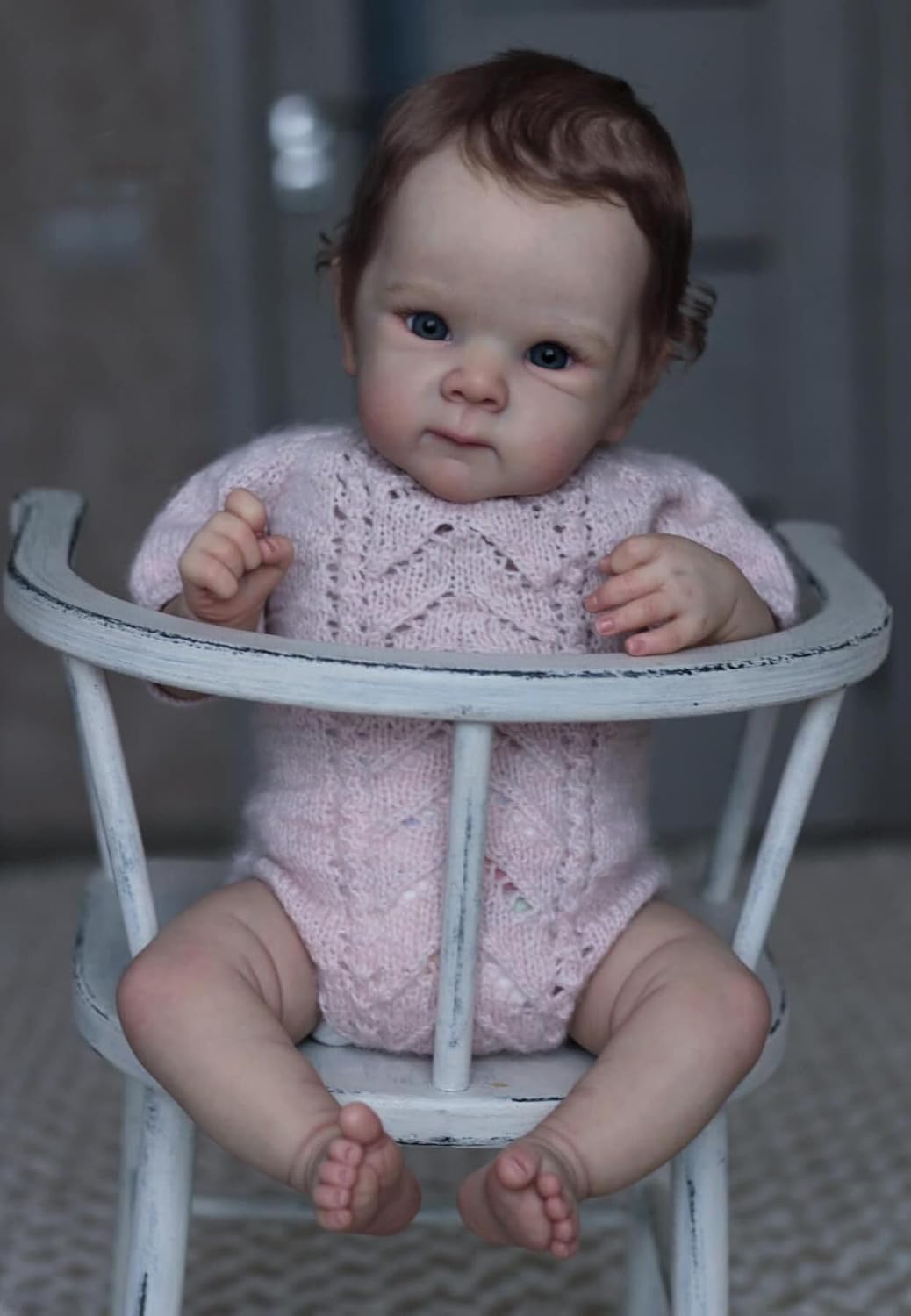 Pinky – Muñeca realista de bebé Reborn de 18 pulgadas de vinilo de silicona de vinilo realista para recién nacidos, regalo para niños a partir de 3