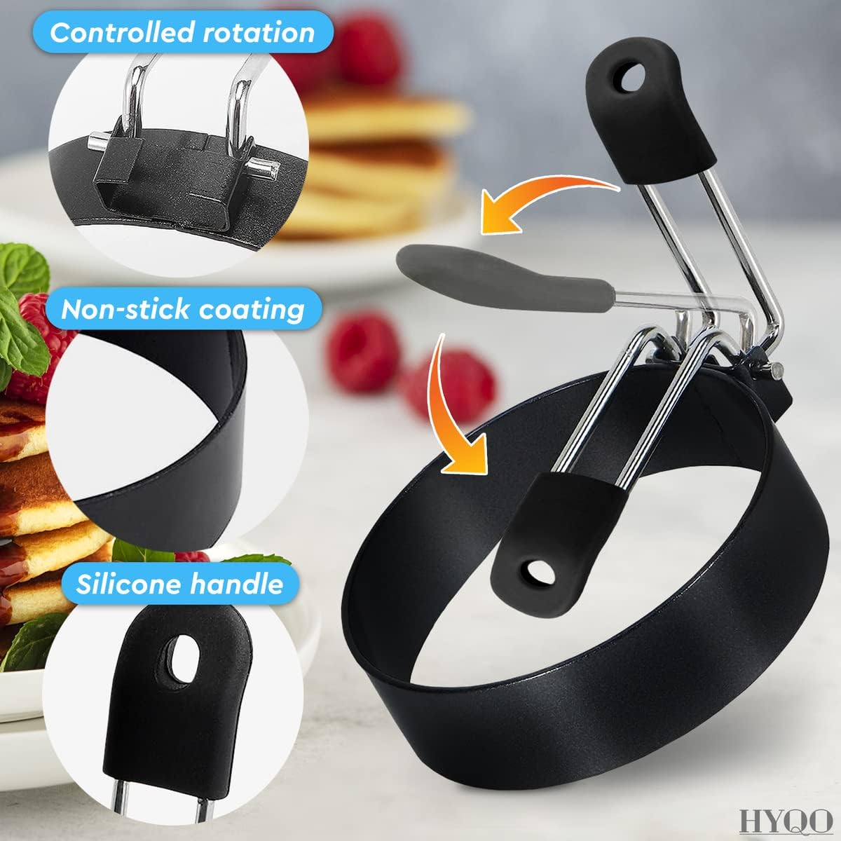 Egg Rings for Frying Eggs – 2Pcs Round Egg Cooker Ring Egg Circles for Frying Eggs Egg Molds Fried Egg Cooker Ring – Egg Mold for Breakfast