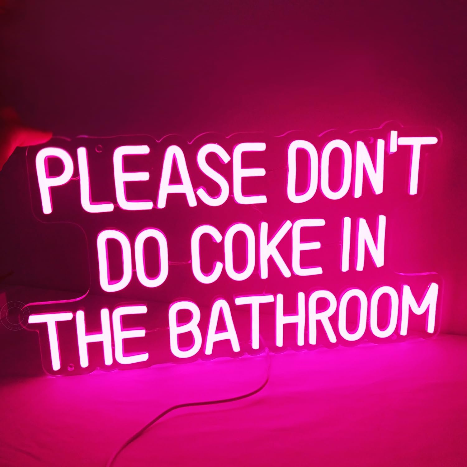 Letrero de luz de neón LED rosa con texto en inglés Please don’t do coke in the bath, para sala de juegos, dormitorio, bar, tienda, hotel,