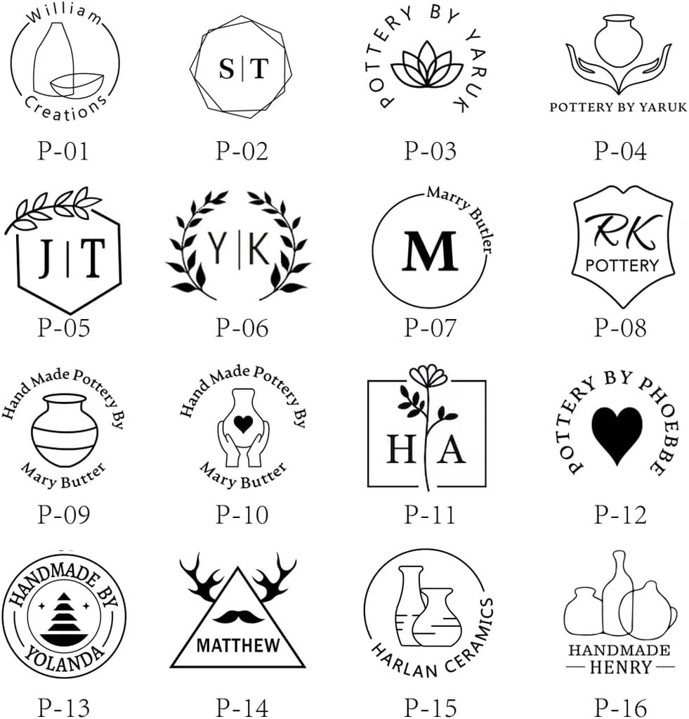Pottery Signature Stamps  Sello de cerámica de latón personalizado  Sello de logotipo de regalo para alfareros  Firma de arcilla personalizada