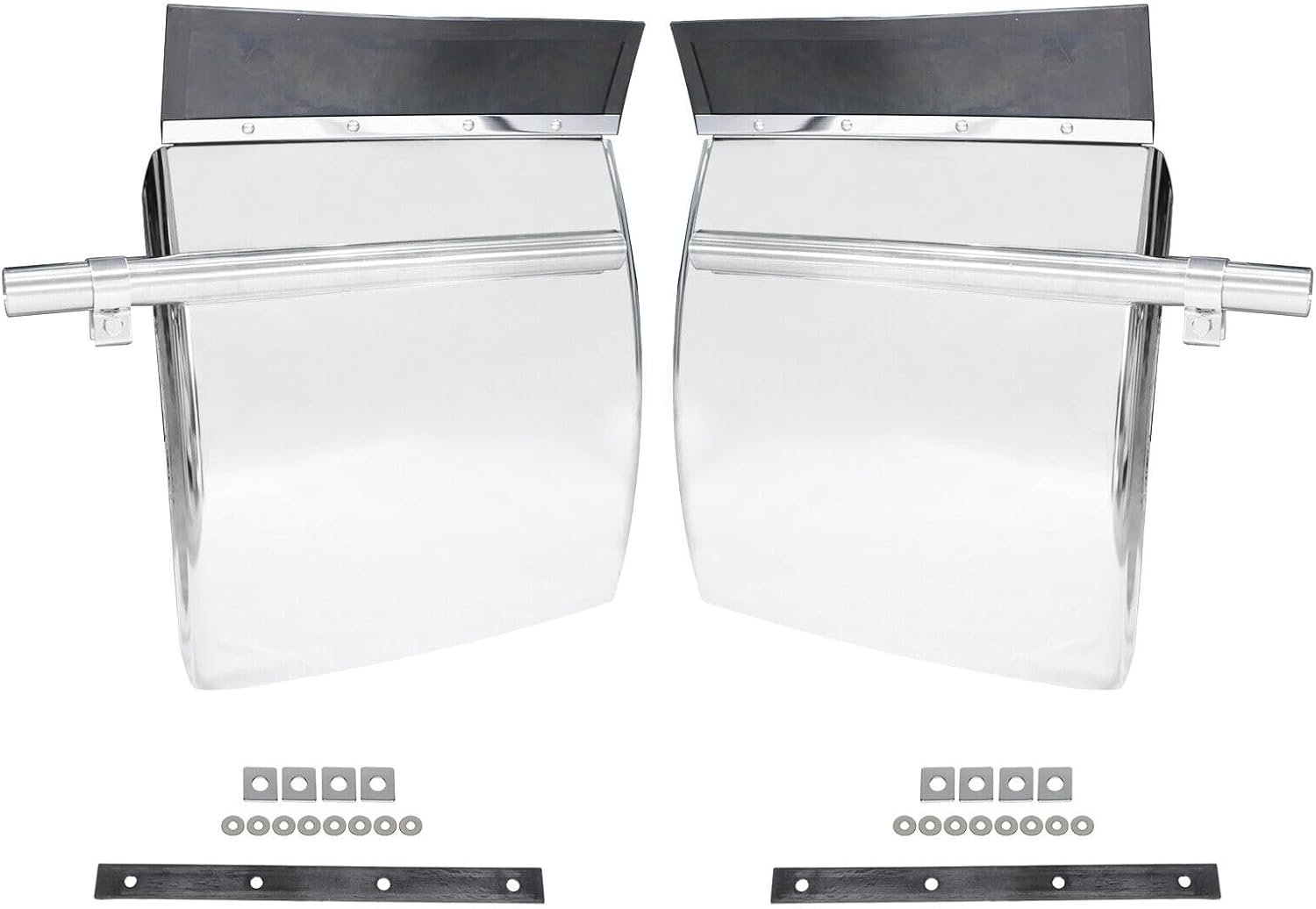 Par (2) Quarter Fen-der 24″ x 27″ Acero Inoxidable Para Semi Camión Freightliner