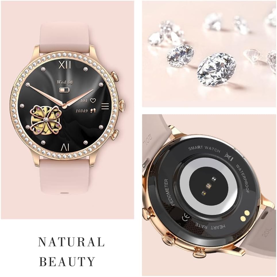 Reloj inteligente para mujer, para hacer o responder llamadas, salud femenina, frecuencia cardíaca, presión arterial, monitor de oxígeno en sangre,