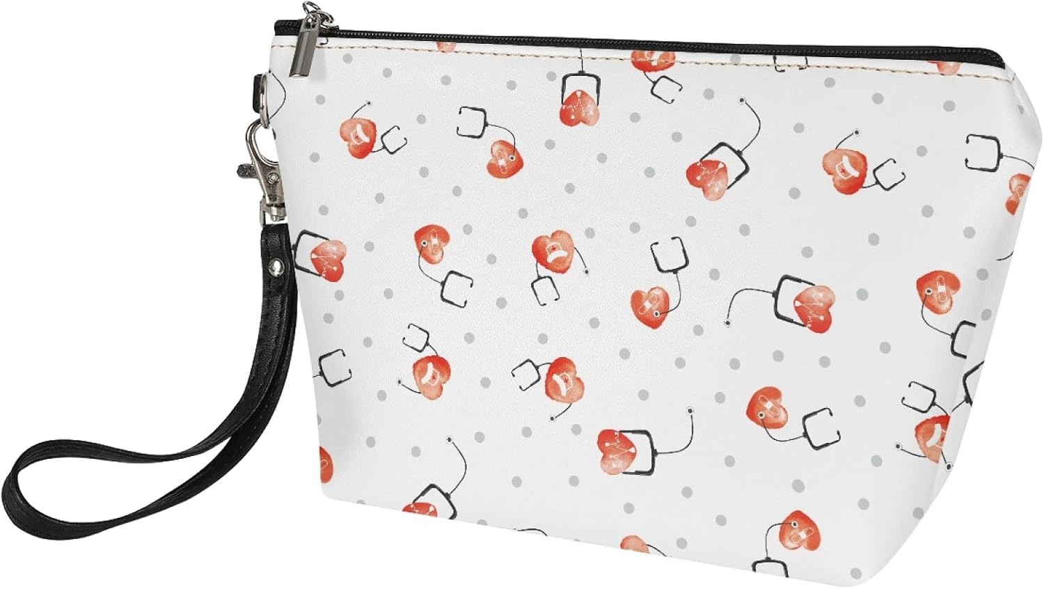 AFPANQZ Bolsa negra para enfermera, bolsa de maquillaje de viaje para mujeres, organizador de cosméticos, bolsa de almacenamiento impermeable con
