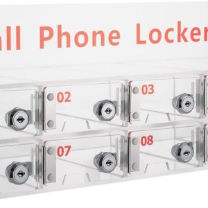 Caja de armario transparente para teléfono celular, armario de almacenamiento de teléfono celular acrílico con cerraduras de puerta y llaves, Caja de armario transparente para teléfono celular, armario de almacenamiento de teléfono celular acrílico con cerraduras de puerta y llaves,