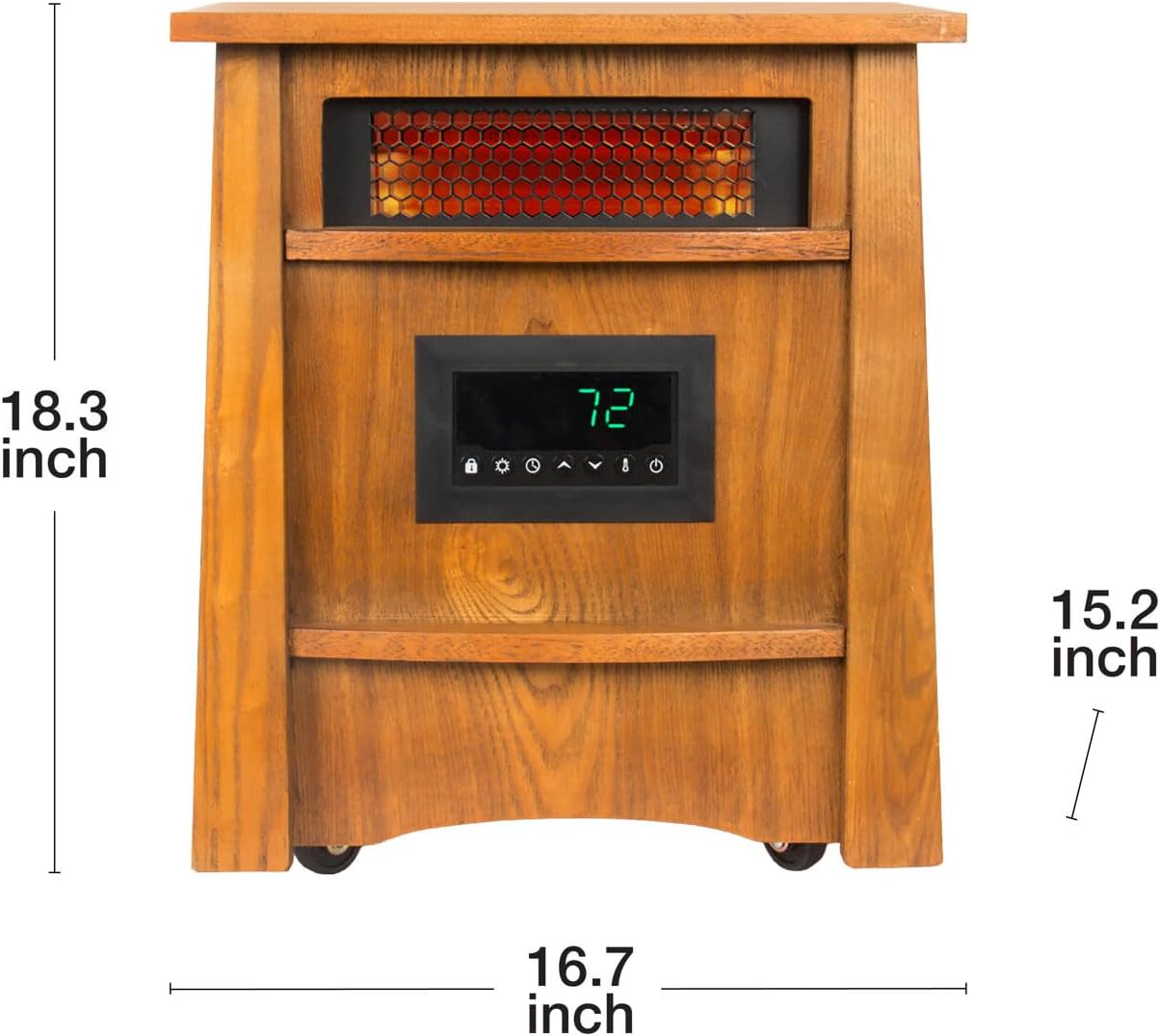 LIFE SMART Lifesmart – Control remoto de madera de 8 elementos, calentador infrarrojo portátil para dormitorio, sala de estar y sótano con gabinete