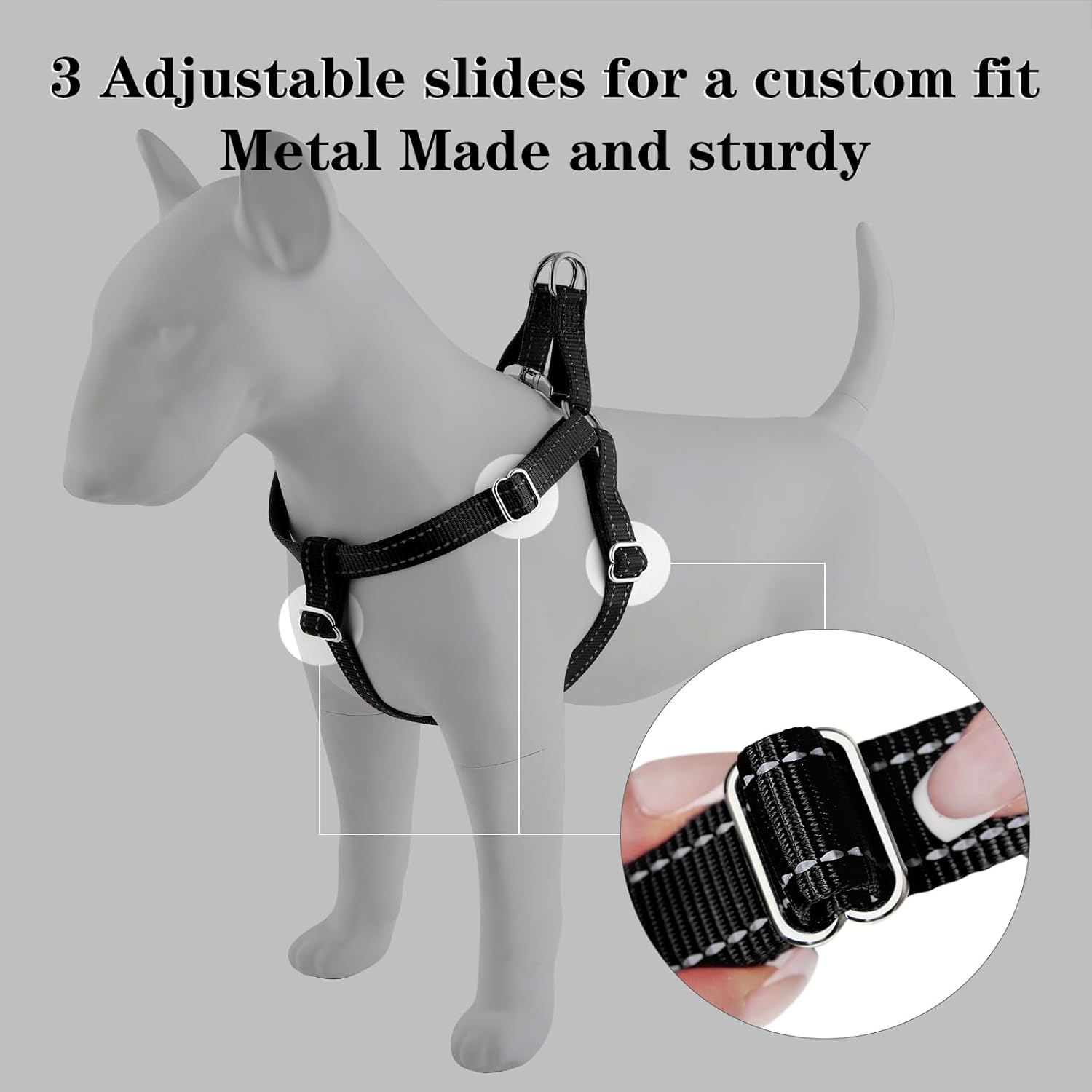 Plutus Pet Step in Arnés para perro, reflectante, ajustable y seguro con hebillas de metal, arnés para perro de fácil paseo para cachorros, perros