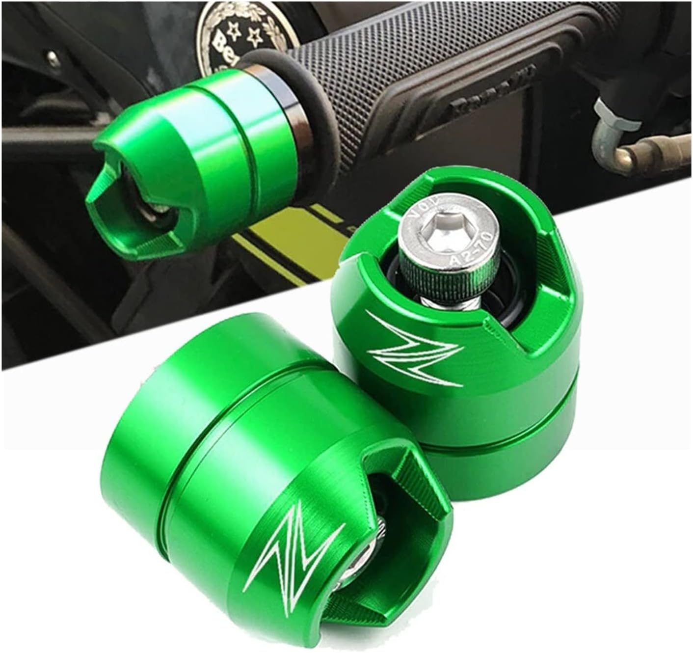 LCCDZ Compatible con Kawasaki Z900 Z750 Z900RS Z800 Z1000 Z1000SX Z400 Contrapeso de motocicleta Agarres Manillar Tapas de extremo de la barra de la