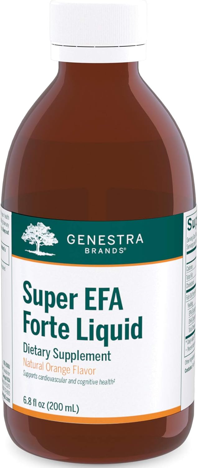 Genestra Brands Super EFA Forte Liquid  Fórmula de aceite de pescado para apoyar la salud cognitiva, cardiovascular y articular, sabor natural a