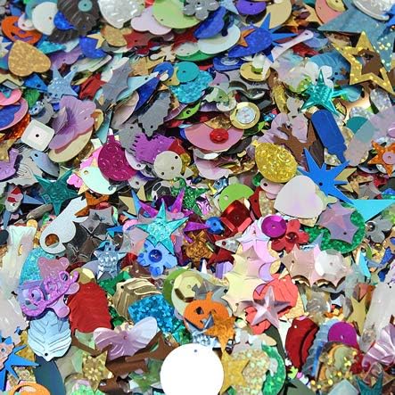 Lentejuelas y Lentejuelas Surtidas, Colores Brillantes y Formas Mixtos 1.76 oz