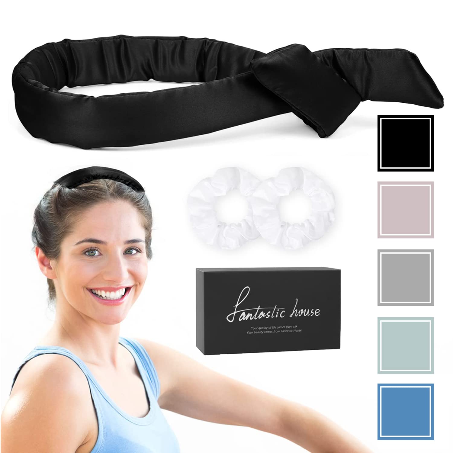 Rizador de pelo de seda sin calor, diadema de seda de morera para la noche, sin calor, rizadores de pelo de seda sin calor para dormir, rizador de