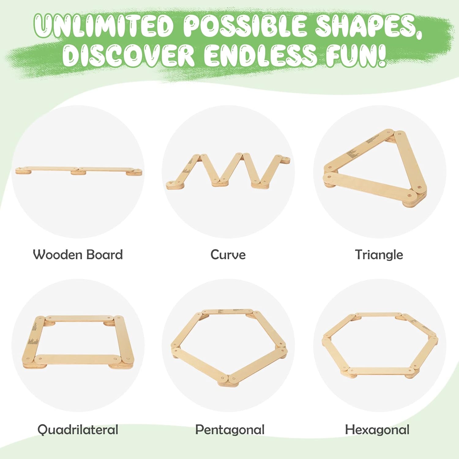 GLACER Viga de equilibrio para niños y escalones, tabla de equilibrio de madera para carrera de obstáculos de gimnasia, juguete Montessori, muebles