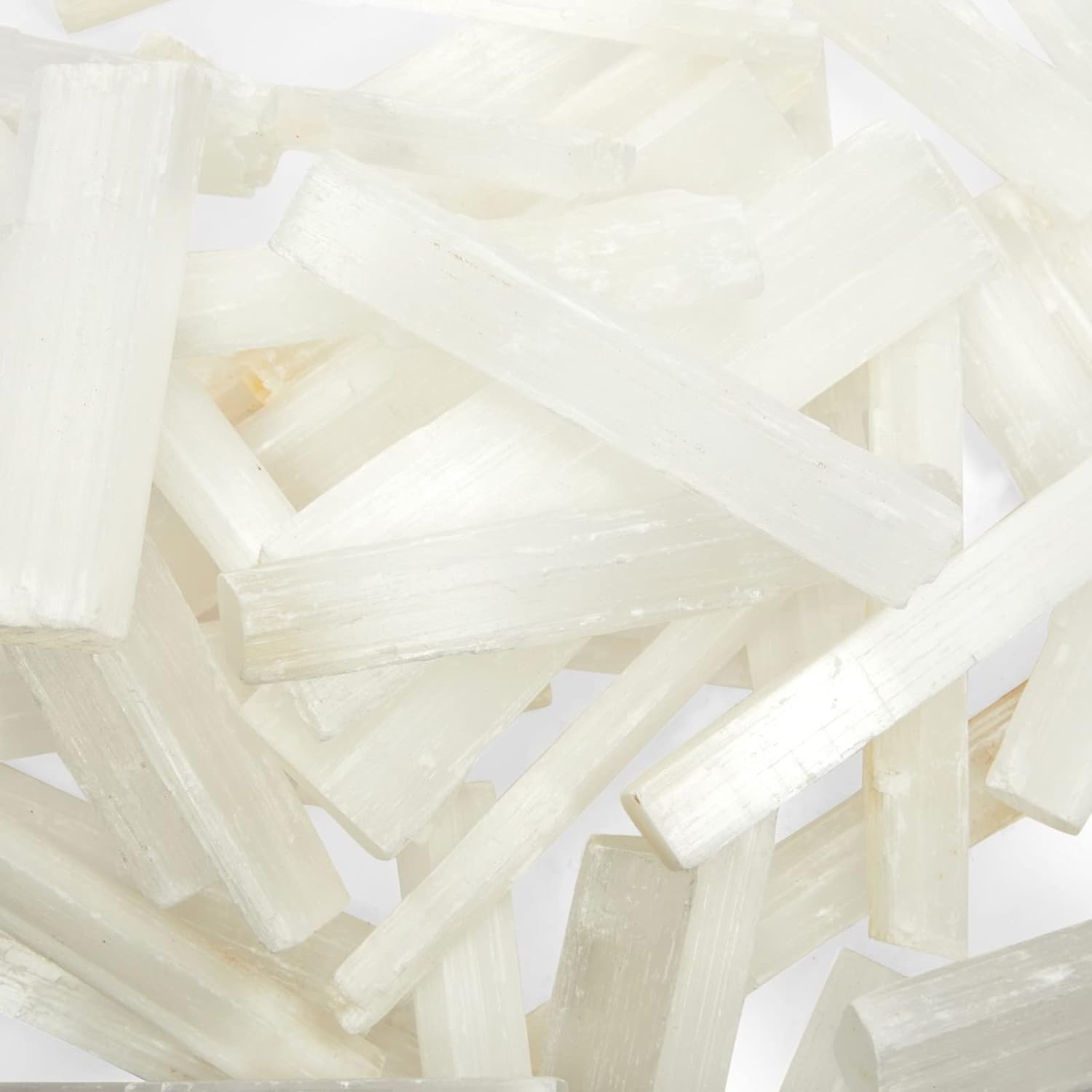 Wellbrite Varitas de selenita a granel, cristales curativos grandes para meditación (3-5 pulgadas, 3 libras)