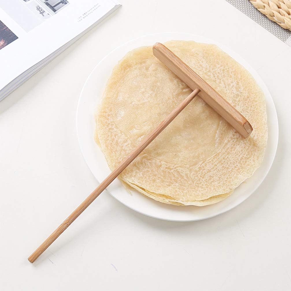 Luxshiny Esparcidor de panqueques para el hogar, esparcidor de madera en forma de T, crepé, raspador de panqueques, herramientas para tartas,