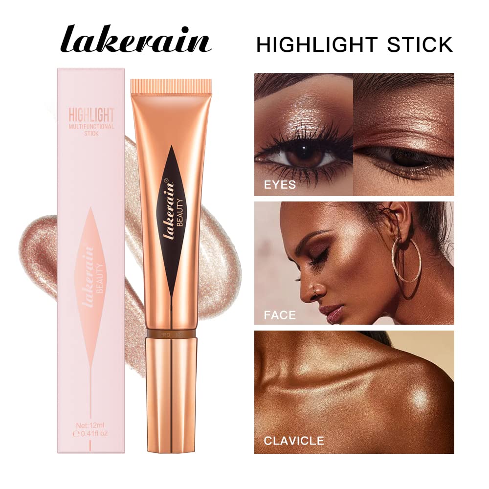 YU KUI LX Lápiz de belleza líquido resaltador, maquillaje iluminador, varita iluminadora, barra de belleza líquida con aplicador de cojín para